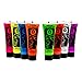 Uv Glow Blacklight Face and Body Paint 0.34oz - Set of 8 Tubes - Neon Fluorescent (All Colours)