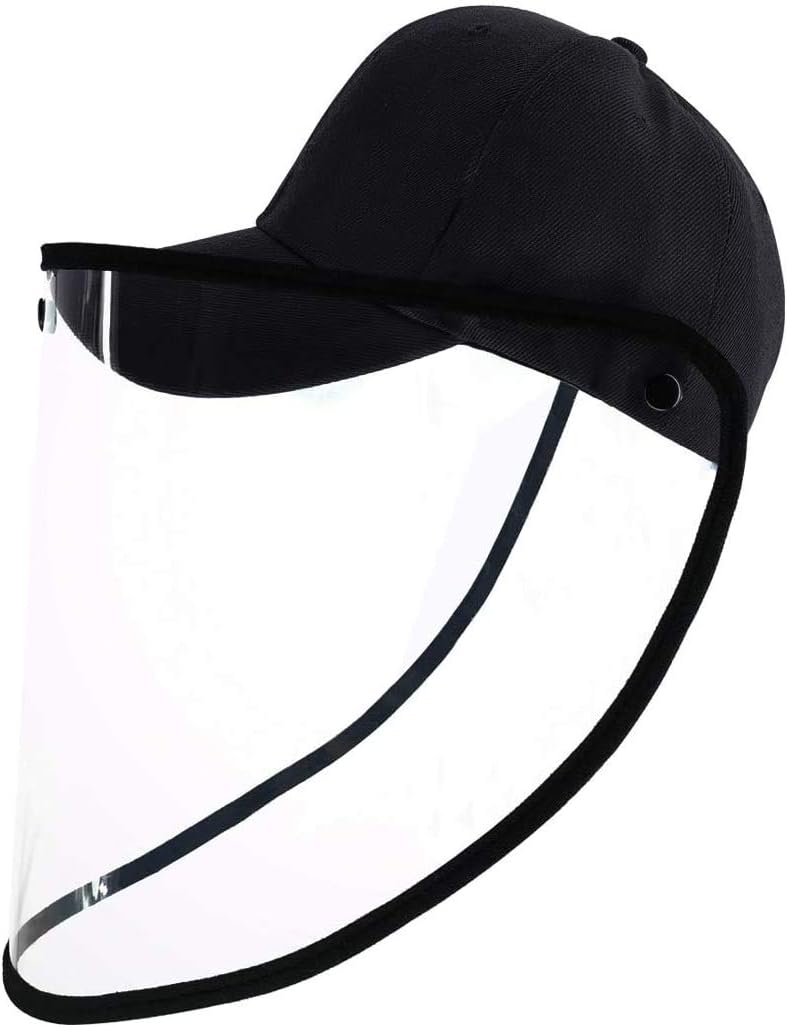 BUG HULL Full Face Shield Safety Hat,Protective Bucket Hat with Safety Face Shield, Full-face Protection Anti Saliva Fog Dust UV Sun Hat,Adjustable for Men Women Kids Soft Removable Protection Plate