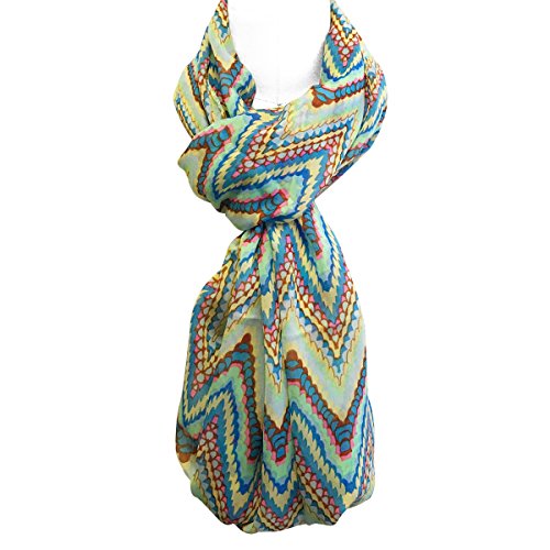 Wrapables Retro Lightweight Infinity Scarf, Boho Blue