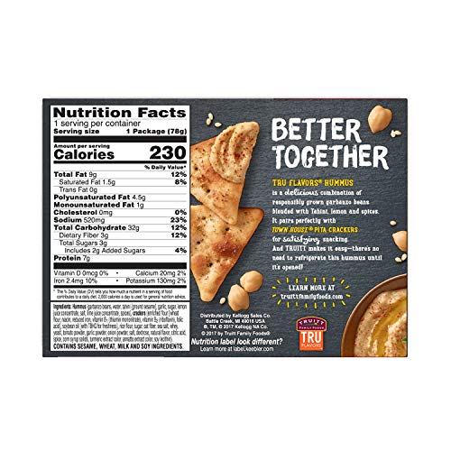 Keebler, Town House Pita, Crackers and Hummus Snack Box, Mediterranean Herb, Single Serve, 2.75 oz