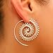 Fheaven Fashion Vintage Plated Spiral Heart Alloy Shaped Dangle Earring Charm Unique Women Party Earrings Jewelry Accessories Gifts (A)