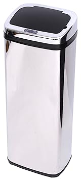 HOMCOM Edelstahl Automatik Sensor Mülleimer Abfalleimer IR Sensor mit/ohne Inneneimer rund viereckig 30L/50L (50L/viereckig)
