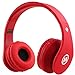 Mokata Headphones Kids Bluetooth 5.4 Wireless Play Time 68H Safe Volume Limit 85/94dB Over-Ear Foldable Headset,Fast Charging,with Aux Cord Built-in Mic for Toddler Child Pad Study Tablet Red