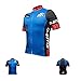 AKAAYUKO Cycling Jersey Men Short Sleeve Breathable Quick Dry with 3 Rear Pockets Silicone Hem Full Zip Bike Biking Shirt Blue
