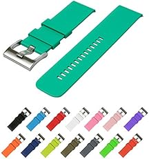 Wearable4U Quick Release Silicone Rubber Watchbands 18mm, 20mm, 22mm and choice of 15 colors (Turquoise, 22 mm)