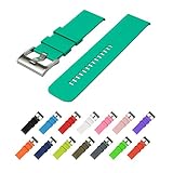 Wearable4U Quick Release Silicone Rubber Watchbands 18mm, 20mm, 22mm and choice of 15 colors (Turquoise, 18 mm)