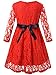 Bonny Billy Girls Long Sleeve Midi Lace Christmas Dress with Bow Sash 5-6 Years Red