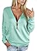 IbagstyleWomens Long Sleeve Sexy V-neck Batwing Cotton Blouse Top Tshirt