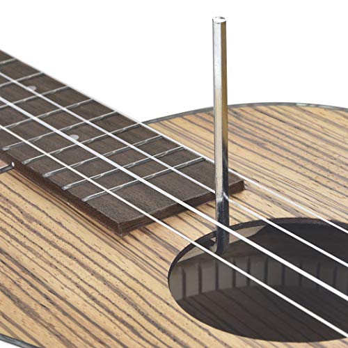 Caramel CB104 Zebra Wood Matt Finish Baritone Acoustic Electric Ukulele With Truss Rod with D-G-B-E Strings
