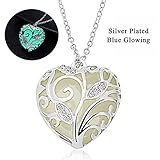 RINHOO Glow in The Dark Heart Charm Pendant Ladies Jewelry(Blue)