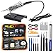 URCERI Soldering Iron Kit Electronics 26-in-1, 60W Adjustable Temperature Welding Tool, 6 pcs Soldering Tips with Desoldering Pump, Soldering IronStand, ESD Tweezers, Solder Wick, Wire Stripper Cutter