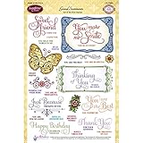 Justrite 36-Piece Papercraft Clear Stamp Set, 6 by 8-Inch, Grand Sentiments