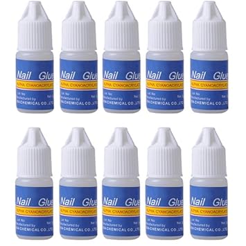 Nagelkleber für Acrylnägel, 3 g, 10 Stück