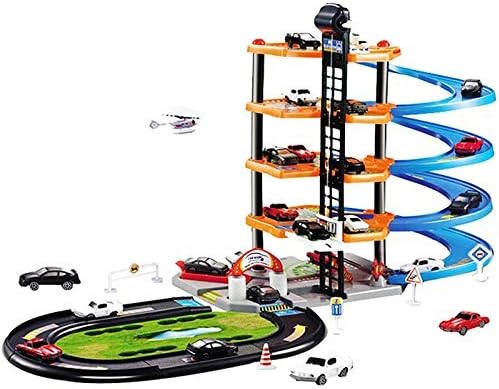 ROOCHL Garage Play Set ,3D Toy Car Parking Garage DIY Model Assembly Construction Track Building Blocks Set Toy for Children Kids Boys Girls