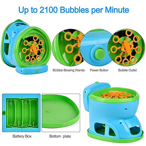 Bubble Machine, Automatic Bubble Maker Cartoon Toilet Over 2100 Bubbles Per Minute Bubble Blower Toy for Kids Boys Girls Easy to Use for Indoor Outdoor Party Wedding Baby Showers ( 2020 New Version)