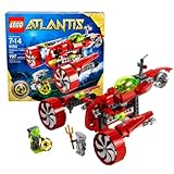 Lego Atlantis Series Vehicle Set # 8060 - TYPHOON TURBO SUB with Key Grabbing Claw, Torpedo Shooter and Flick Fire Missiles Plus Yellow Atlantis Treasure Key, Shark Warrior and Heroic Diver Minifigures (Total Pieces: 197)