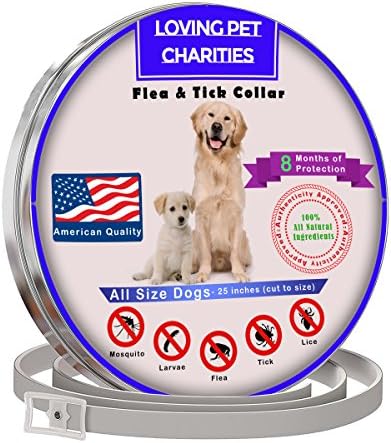 Loving Pet Charities Best Flea Collar For Dogs - Tick Collar For Dogs - 100% Quality Flea And Tick Prevention For Dogs And Puppies - 8 Months Protection - One Size Fits All - Flee Repellent