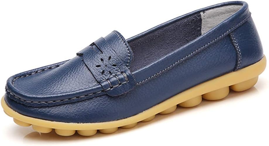 Amazon リンゼ 婦人靴 レザー生地 ラウンドトゥ ローファー ママ レディースシューズ 歩きやすい 民族風 母の日プレゼント 軽量 履きやすい 快適 着心地が良い モカシン ポインテッド 柔らかい 滑り止め カジュアル モカシン