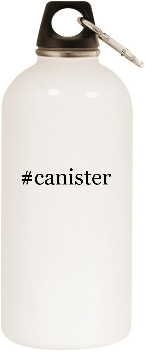 Molandra Products #Canister - White Hashtag 20oz Stainless Steel Water Bottle with Carabiner