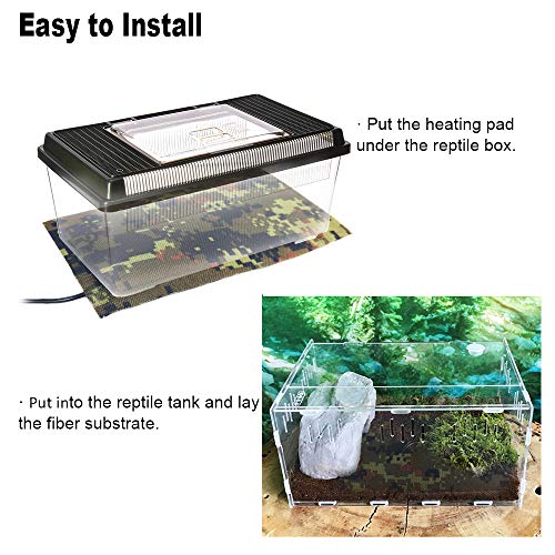 Reptile Tank Heating Pad - USB Reptile Under Tank Heat Mat Waterproof Terrarium Heater Reptile Heated Pad for Lizard, Gecko, Bearded Dragon, Chameleon, Corn Snake, Spider, Hermit Crab - Thumbnail 5