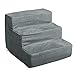 High Density Foam Pet Stairs 3 Steps with Machine Washable Zippered Removeable Micro-Fiber Cover with non-slip bottom by PETMAKER – Graythumb 1