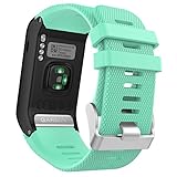 MoKo Garmin Vivoactive HR Watch Band, Soft Silicone Replacement Watch Band ONLY for Garmin Vivoactive HR Sports GPS Smart Watch with Adapter Tools - Mint Green
