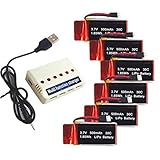 Wwman 6pcs 3.7V 500mah Batteries And 1to6 Battery Charger for UDI U45 U42 U42W SYMA X5SW X5SC Rc Quadcopter Drone Spare Parts