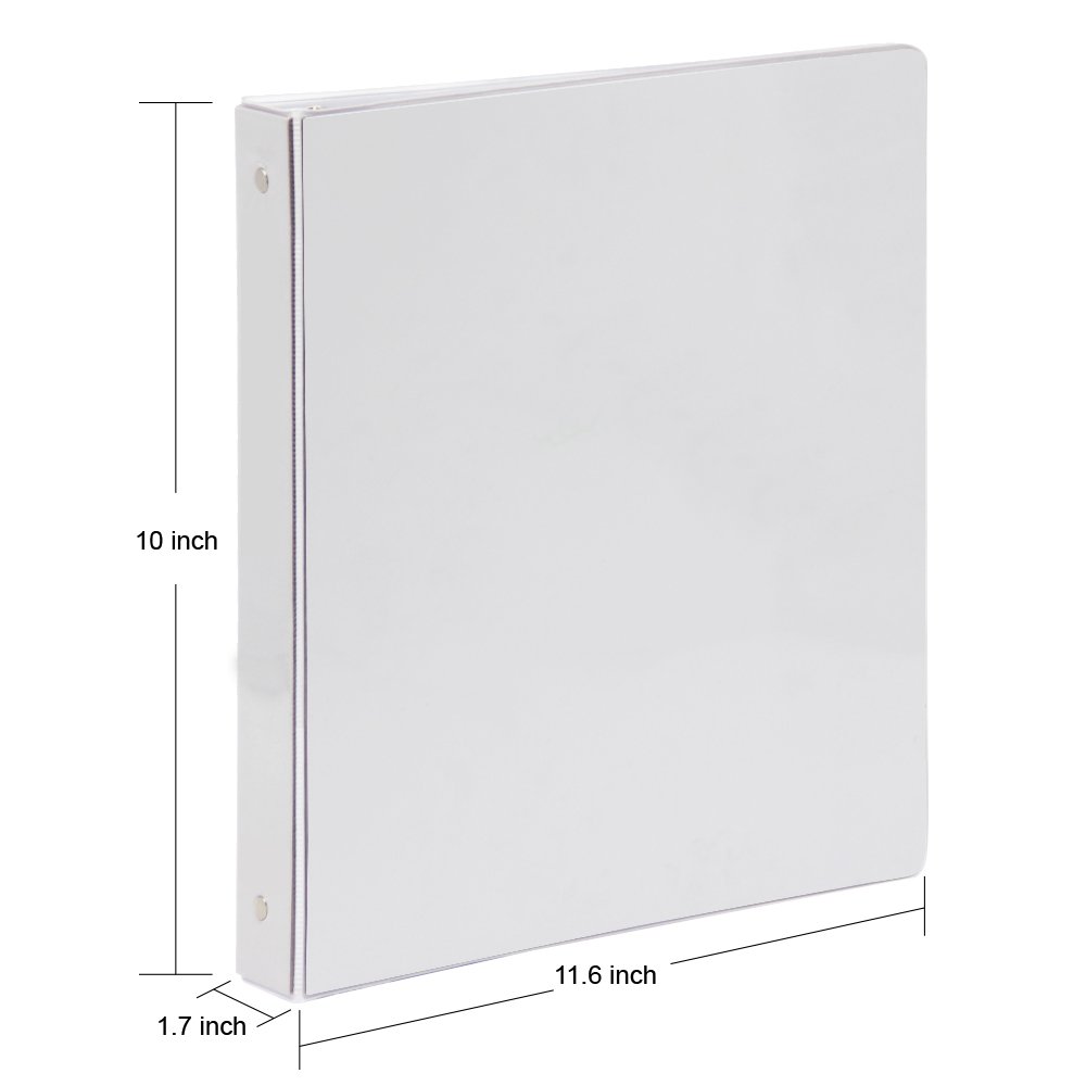 White 4 COMIX A2130 Basics Durable View Binder 3 Ring Binder 200Sheet