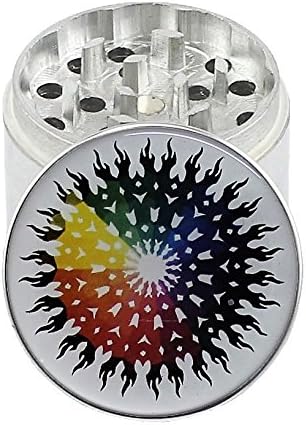 Kaleidoscopic Snow Flake- 2.0" 4 Layer Aluminum Herb Spice Grinder (with Pollen Screen) - Top Covered with Clear Doming