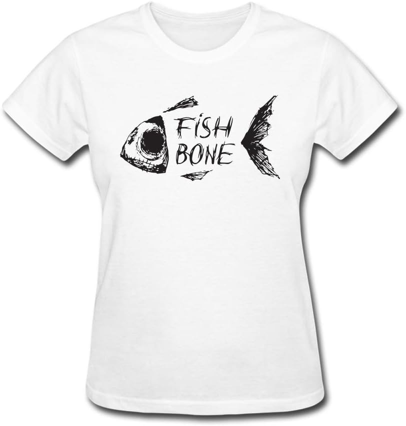 Huacon Van FISH SKELTON Bone T-shirt For Women White XL