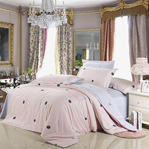 Printed Quilt Cover 100% Cotton Soft Comfortable Zip Light Breathable Durable-D 200x230cm(79x91inch)