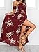ZESICA Women's Floral Off the Shoulder Split Chiffon Beach Party Maxi Dress Red Wine X-Large