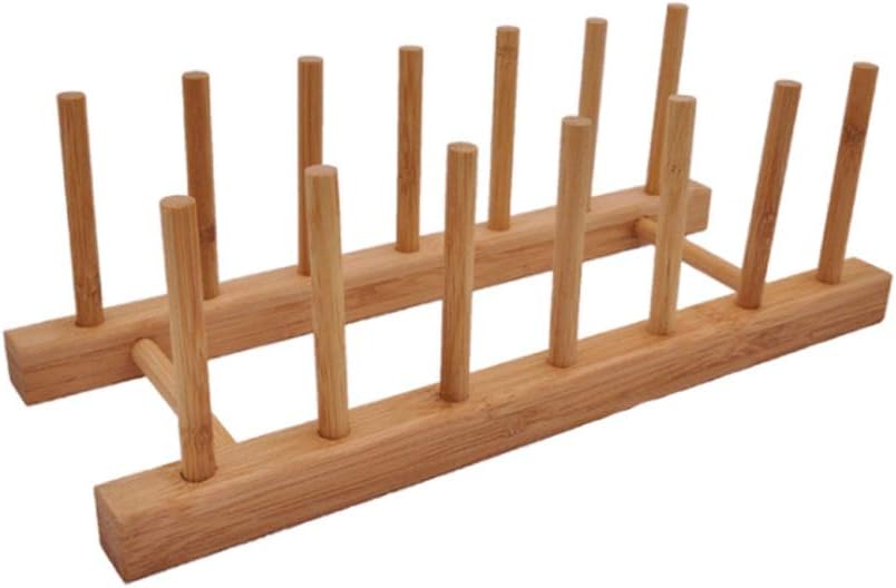 Dish Drainer Bamboo Dish Rack Drain Rack Kitchen Storage Place Cup, Dish Plate Rack Sink (Size : M)