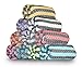 LaModaHome Chevron Style Turkish Cotton Bath Beach Hammam Towel Peshtemal Blanket, (SET OF 6), Random Color