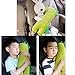 Cute Doll Car Seat Strap Belt Cushion Cover for Kids Children, Adjustable Pillow Pad Vehicle Car Safety Belt Toy Pet Protect Shoulder Chest Child (DinoGreen)