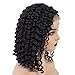 ATZHAIR 4x4 Lace Front Wigs Brazilian Virgin Human Hair Wigs Glueless Cap Deep Curly Bob Wig Pre Plucked with Baby Hair for African American Women 150% Density Natural Color 12 Inch