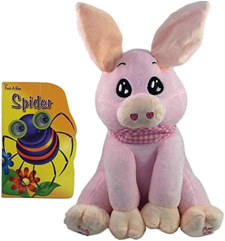 Animated Plush Peek A Boo Piggy Singing Stuffed Animal 12" With Peek A Boo Book by XtraKare