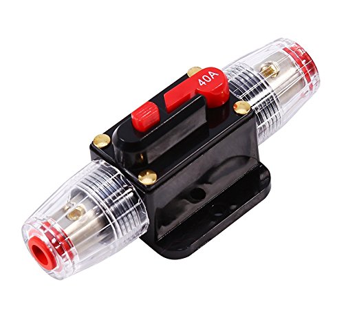 ANJOSHI Fuse Holders 40amp 20A 30A 50A 60A 80A 100A 150A Inline Circuit Breaker for Car Audio and Amps Overload Protection Reset Fuse Inverter 12V-24V DC Replace Fuses