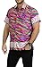 La Leela Men's Aloha Hawaiian Shirt Short Sleeve Button Down Casual Beach Party Purple