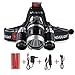 Headlamp MECO Super Bright Headlight LED Headband Light waterproof Head Flashlight with 2 Pack 18650 Rechargeable Batteries and Wall Charger Car Charger for Hiking Camping Riding Fishing Running