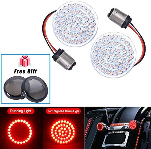 COWONE 2" Rear Brake Light Bullet Style LED Turn Signal Kits for Harley Softail Dyna Touring(1157 Base Waterproof)