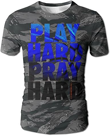 Dogamazing Play Hard Pray Hard Men's T Shirt Full Side Print Short Sleeved Sportswear
