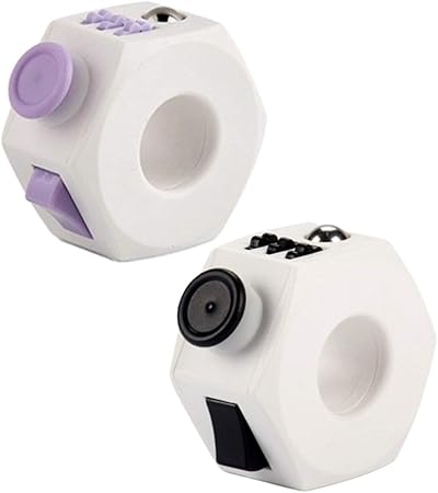 Amazon Leiasnow ストレス発散グッズ ストレス解消グッズ イライラ解消グッズ ボタン おもちゃ 無限プチプチ 暇つぶし 自閉症 入院 紫1個 黒1個 フィジェットキューブ おもちゃ