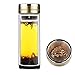 SELEWARE Ultra Clear Strong Double Wall Borosilicate Glass Tea Tumbler, Insulated Water Bottle, Leak Proof Coffee Travel Mug Cup with Stainless Steel Strainer, BPA Free, Gift For Tea Lovers, 19oz
