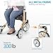 OasisSpace Aluminum Rollator Walker, with 10'' Wheels and Seat Compact Folding Design Lightweight Baking Complimentary Carry Bag (Champagne)