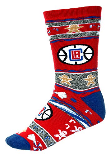 For Bare Feet Los ANgeles Clippers Ugly Christmas Xmas Holiday Sports Socks