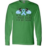 Inktastic Light Blue Awareness Ribbon For My Mum Long Sleeve T-Shirts X-Large Kelly Green