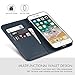 SHIELDON iPhone 8 Plus Case, iPhone 8 Plus Wallet Case, Genuine Leather iPhone 7 Plus Flip Magnetic Cover Card Slots Holder Kickstand Shockproof Case Compatible with iPhone 8 Plus - Navy Blue