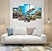 Xlarge 5 Piece Underwater World Canvas Wall Art Painting Sea Turtles Tropical Fish Swim on Coral Reef in the Sea Ocean Picture Prints Kids Room Wall Decor Stretched and Framed Ready to Hang 40x60inch