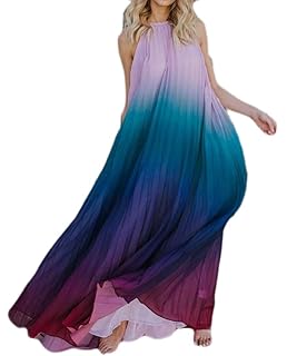 splendor of the sunset gradient pleated maxi dress